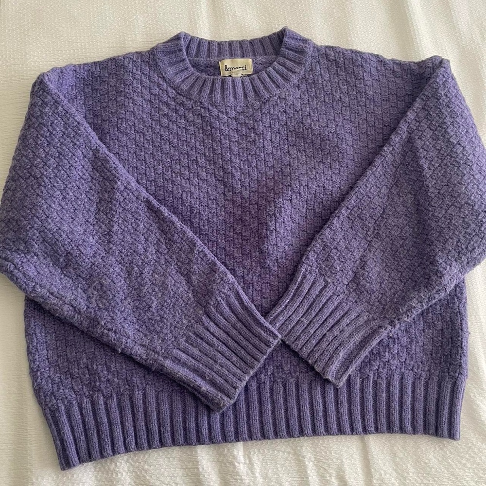 Chunky knit purple sweater